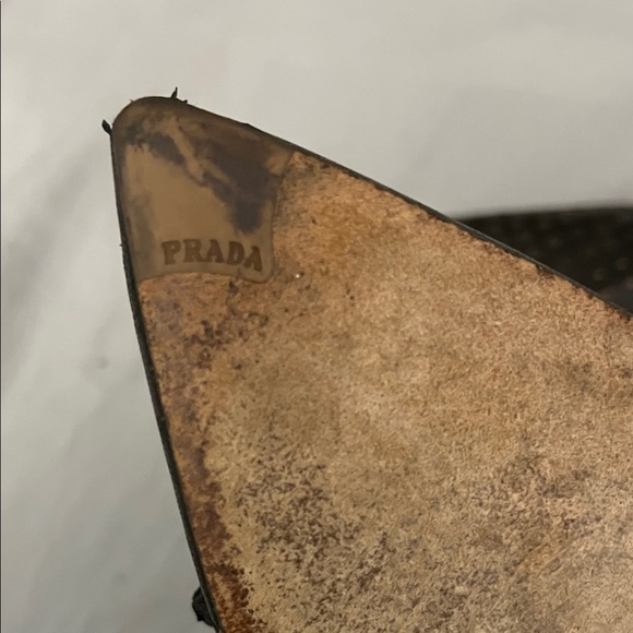 Prada Women's Black Perforated Leather Flats - Picture 7 of 8